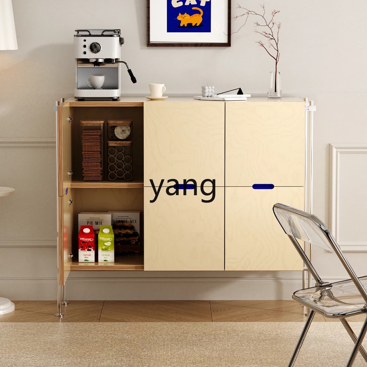 LMM dining side ocean board cabinet log storage porch cabinet locker