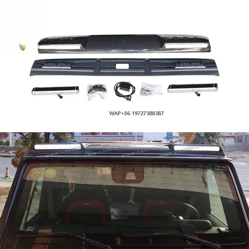Car Parts Carbon Fiber Auto Front Roof Spoiler Wing With LED Light for W464 G63 G500 2019+