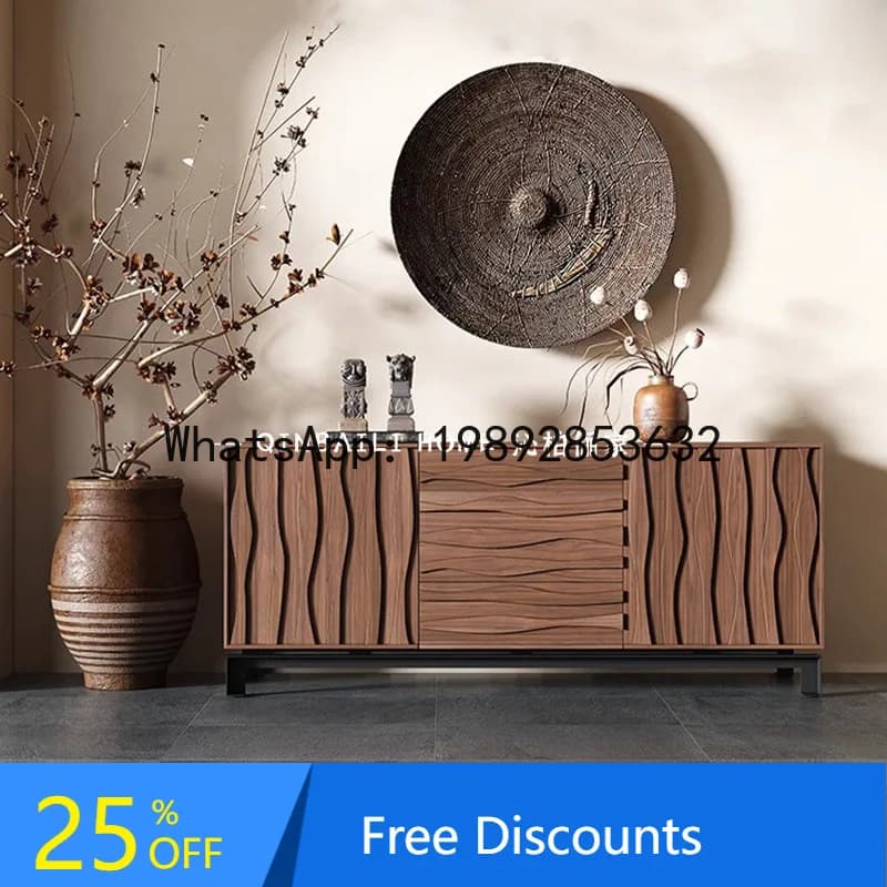 YFY Storage Entryway Cabinet Vintage Wall-Mounted Storage TV Cabinet Wabi-Sabi Style Living Room Sideboard