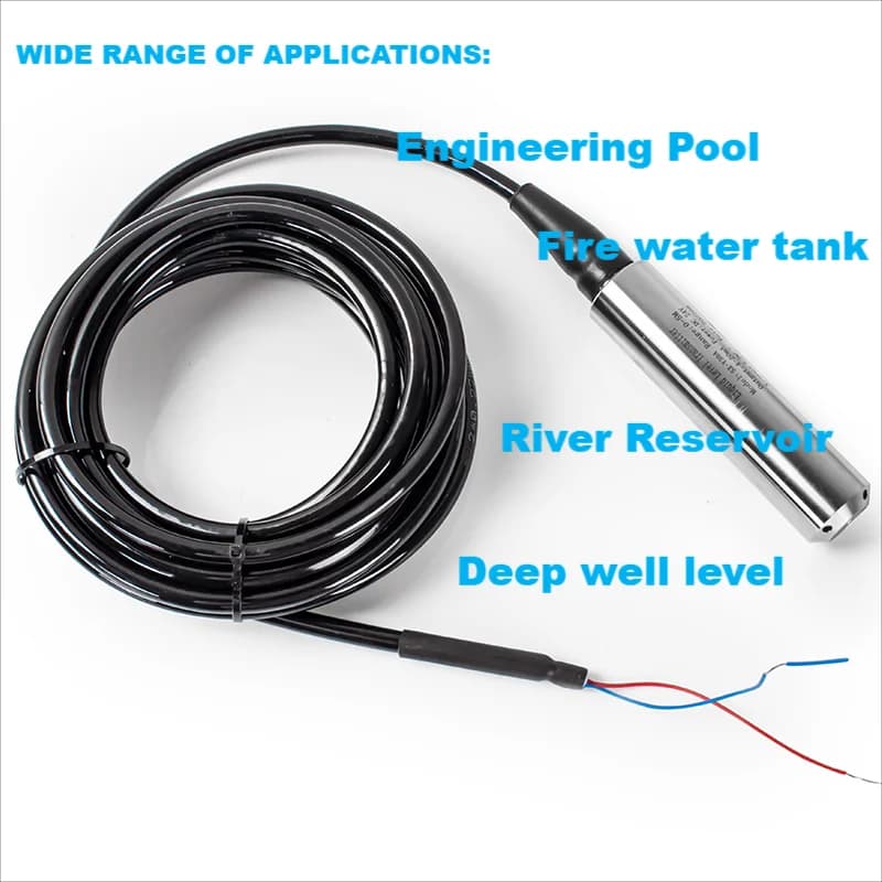 0-5m 10m Range Hydrostatic Liquid Level Transmitter 4-20mA 0-10V 0-3.3V RS485 Water Pressure Level Sensor Probe 0-3m 6m 10M 15M