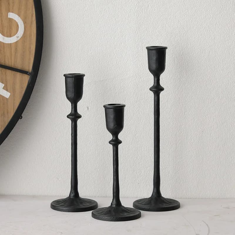 Antique Candlestick Holders Set of 3,IronCandle Holder for Dining Table Centerpiece,Fireplace Mantel Decor,Christmas Decorations