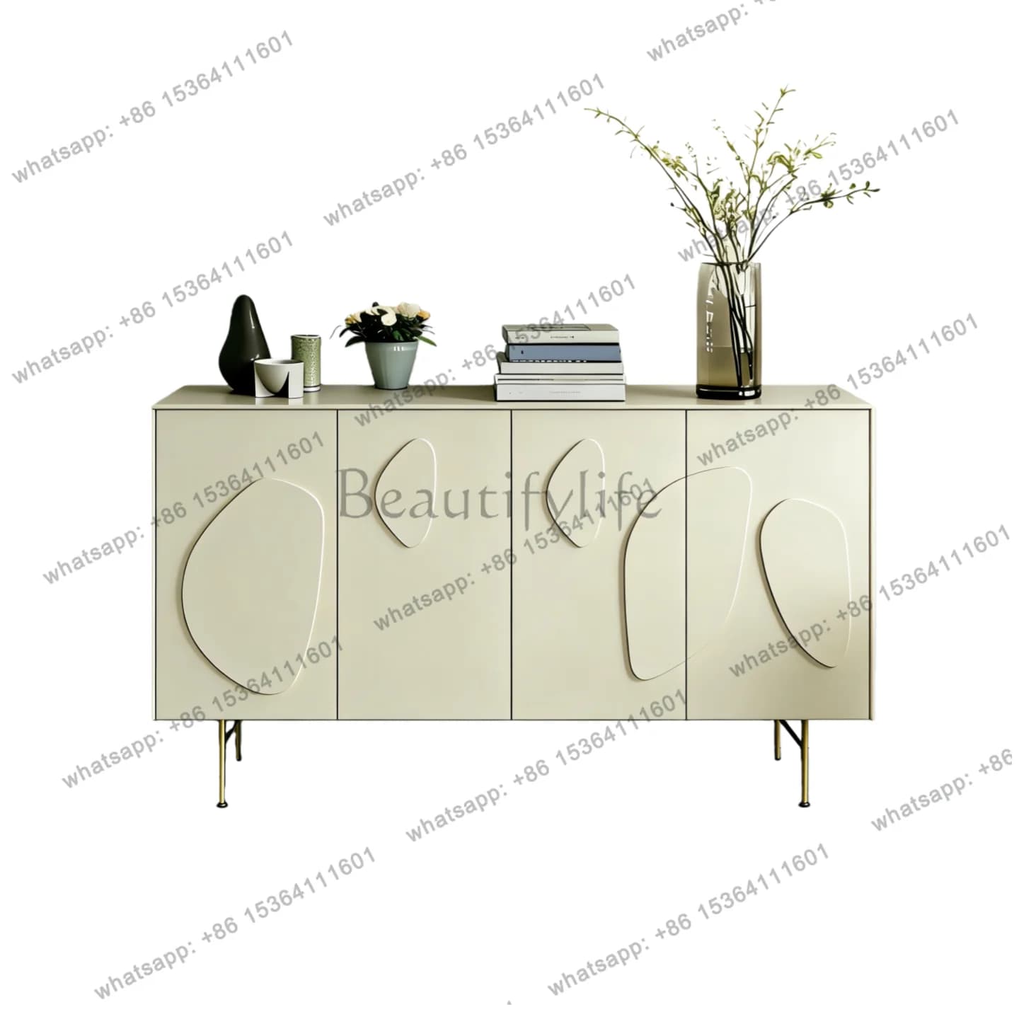Nordic paint meal side entrance decorative cabinet modern simple art tea storage