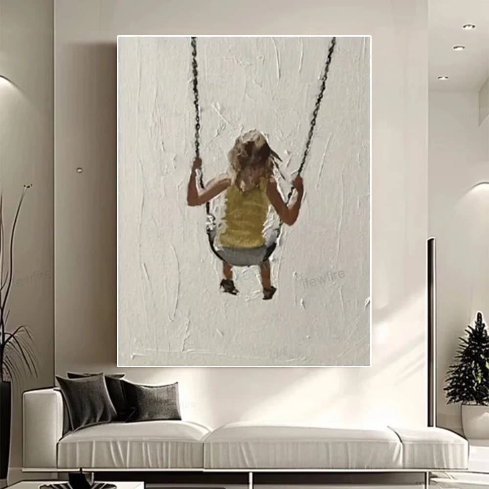 Wall Decor Art Hand Painted People Oil Painting On Canvas Girls Wall Picture Abstract Pop Art Modern Salon Mural For Home Decor