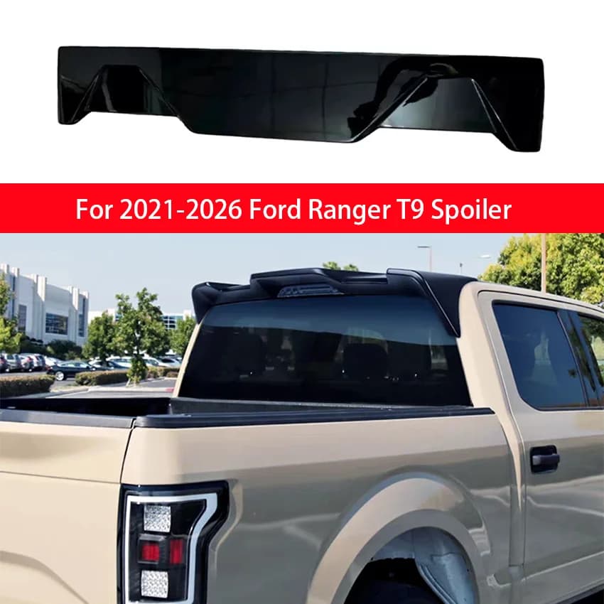 For 2021-2026 Ford Ranger T9 Car Rear Roof Wing Spoiler High Quality ABS Glossy Black Body Kit ABS Plastic Exterior Accessories