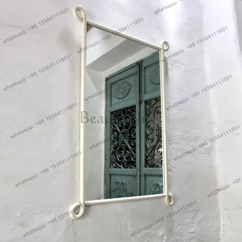 European square bathroom mirror simple retro style decorative mirror home living room wall wall hanging