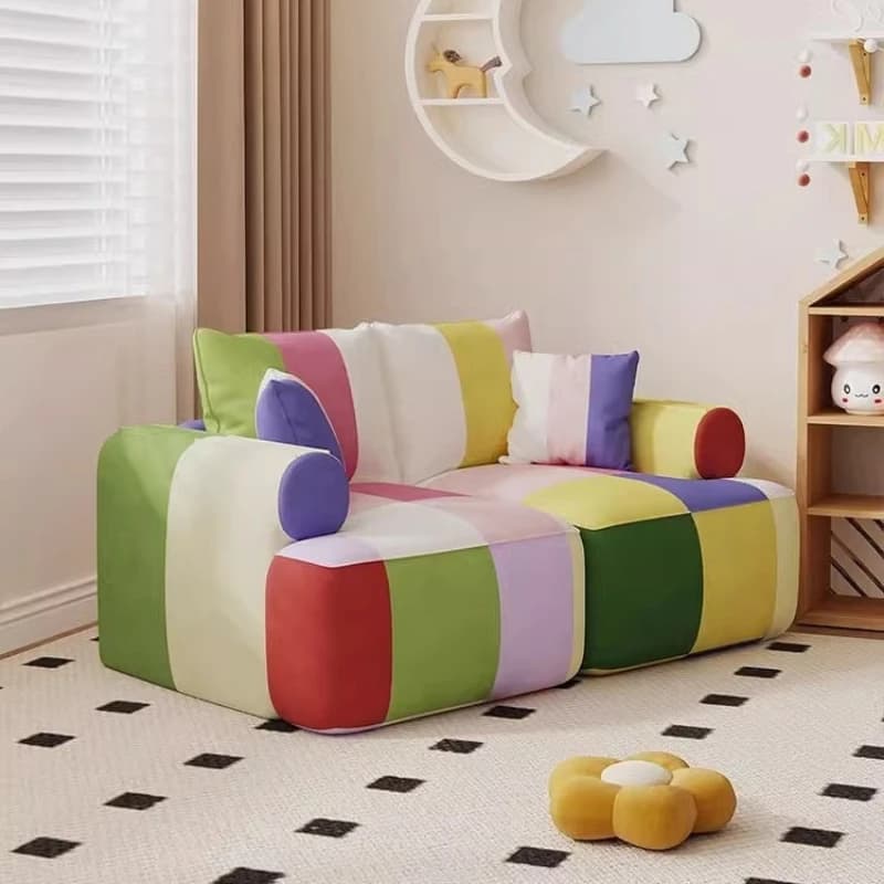 Popular cute children's reading corner reading room small sofa small apartment living room sofa bedroom double fabric sofa home