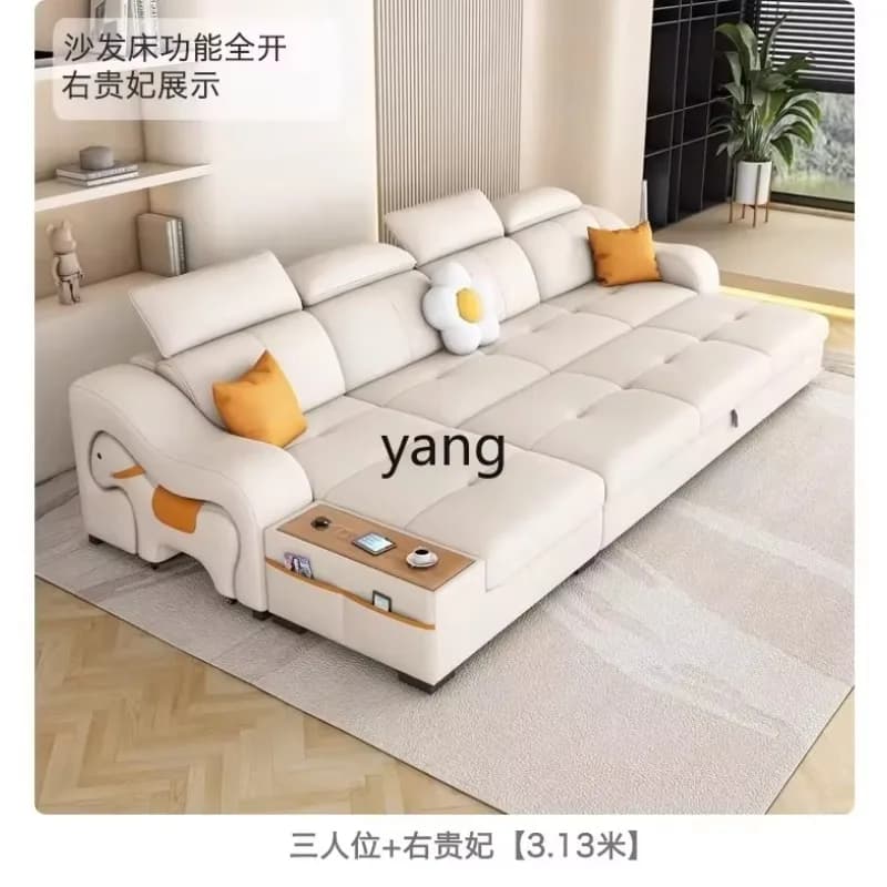 LMM living room furniture cream wind small apartment multi-functional folding sofa bed integrated dual-purpose