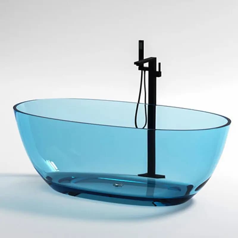 New transparent freestanding crystal transparent bathroom pure resin bathtub