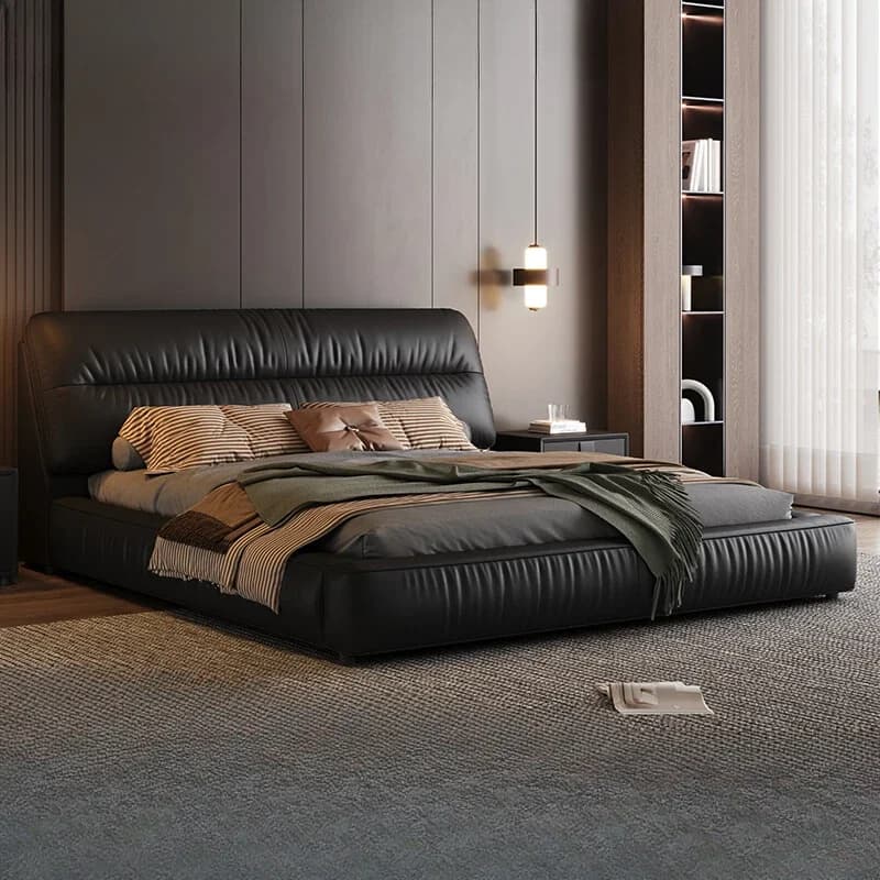 Elegant Nordic Luxury Bed Storage Black European Safe Bedroom Queen Beds King Hotel Modern Villa Cama De Casal Bedroom Furniture