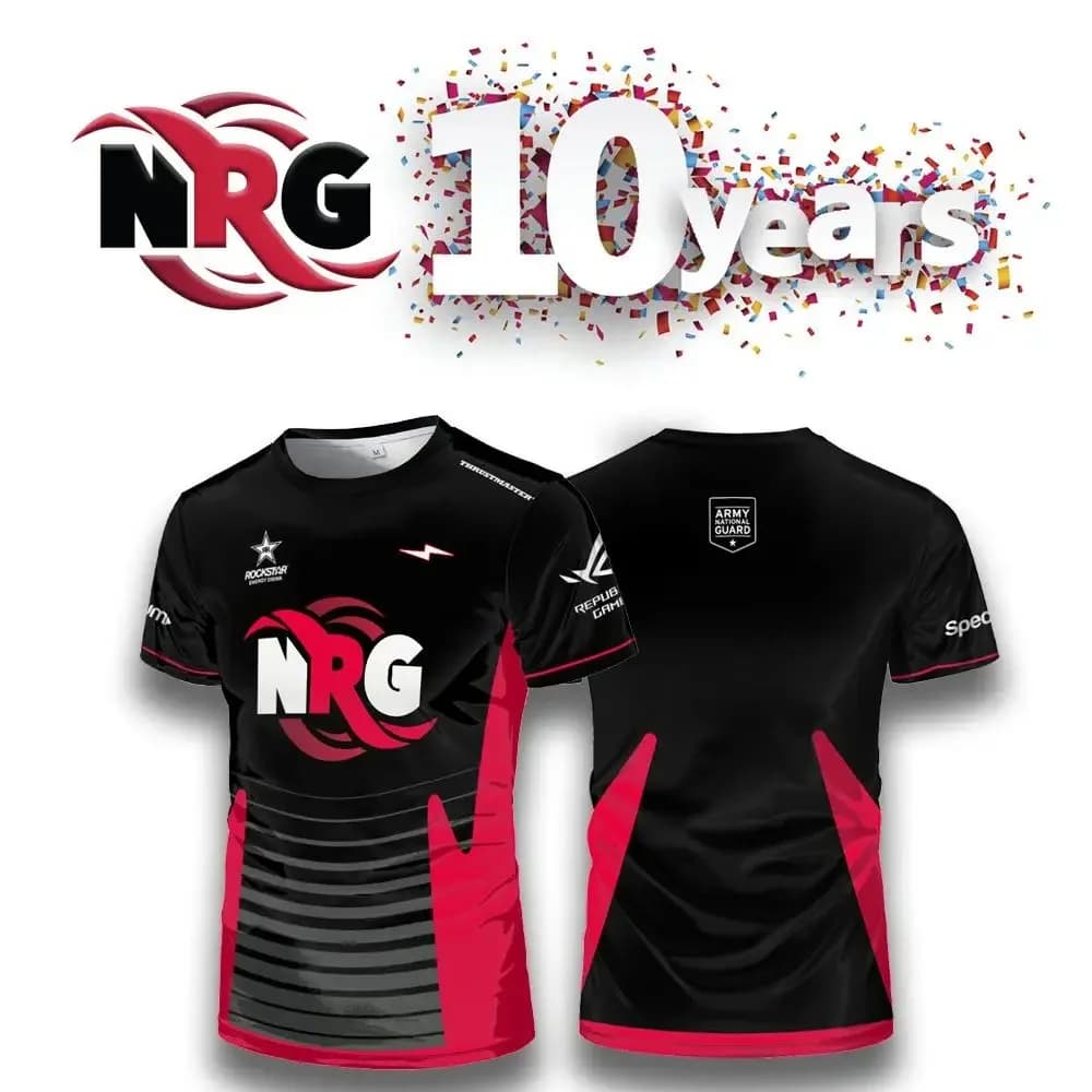 NRG 10 Year Legacy Jersey Fans Customizable Men's And Women's VCT Team Jerseys Valorant Esports Short-sleeved Crew Neck T-shirt
