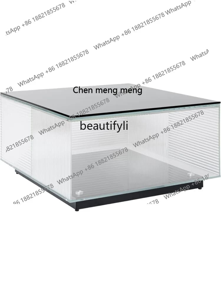 Rubik's Cube Glass Coffee Table Nordic Simple Home Living Room Small Apartment Storage Square Table Light Luxury