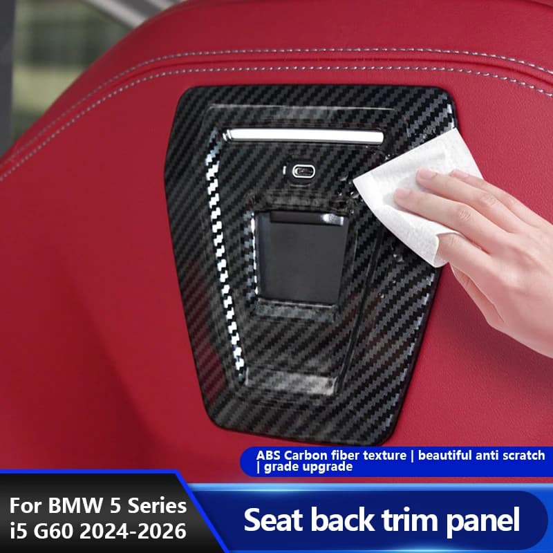 For BMW5 Series i5 G60 2024 ASB Carbon Fiber Armrest Box Cover Trim Seat Backrest USB Port Decorative Panel Interior Accessories