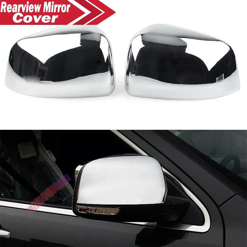 ABS Chrome Car Side Mirror Cover Wing Cap Exterior Door Trim Adhesive Sticker For Jeep Grand Cherokee Dodge Durango 2011-2020
