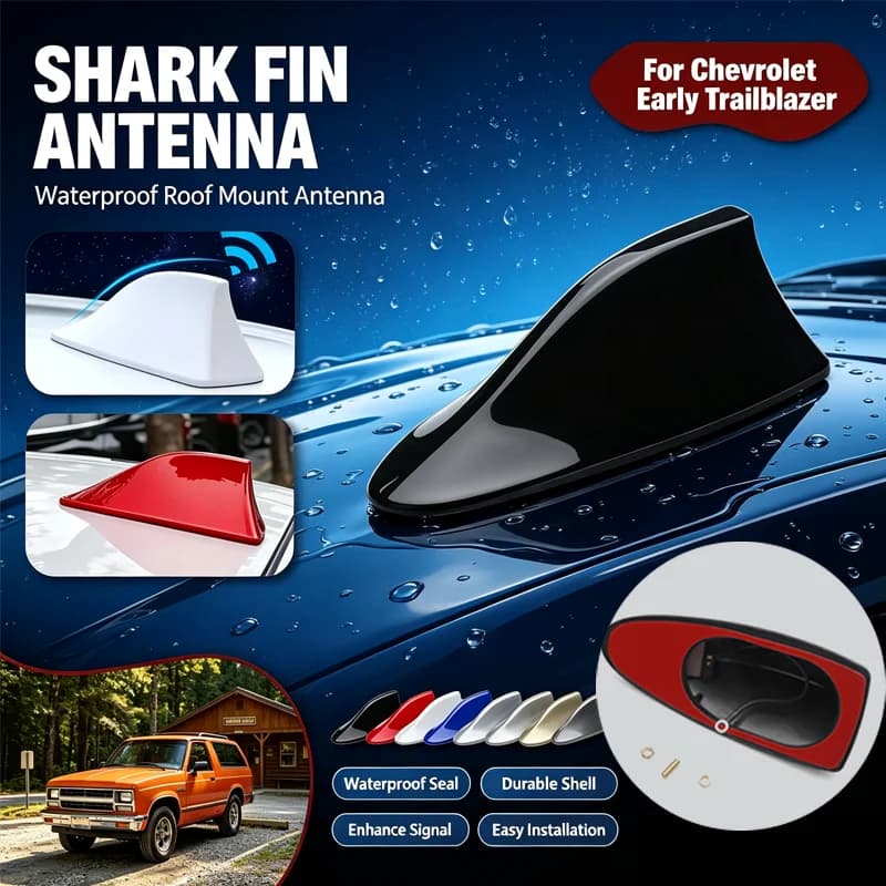 For Chevrolet Trailblazer (Early Model), Shark Fin FM/AM Antenna – Waterproof, No Drilling, Self-Adhesive Roof Styling.