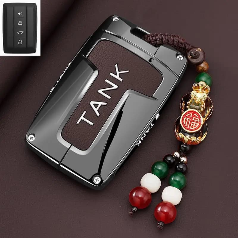 Premium Zinc Alloy Key Cover Case for Tank 500/300/400 Hi4-T/700 - Protective Key Fob Shell Keychain