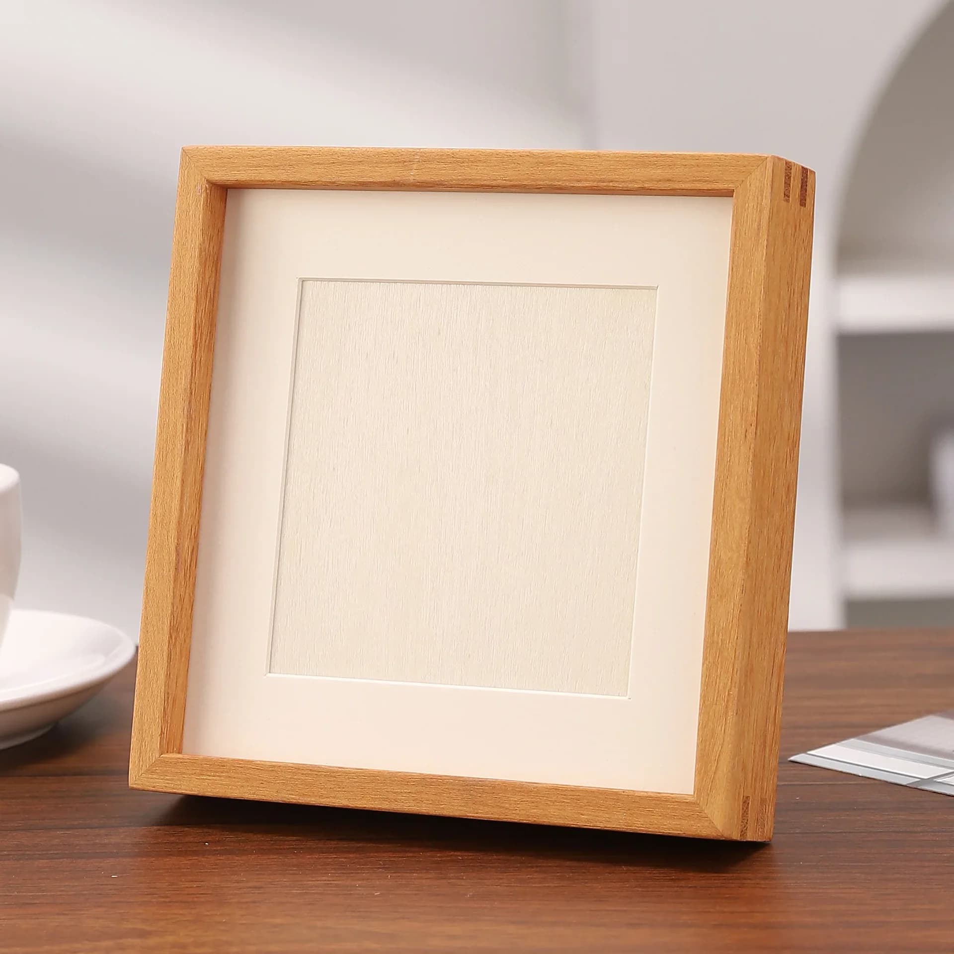 Solid Wood Square Picture Frame Traditional Craftsmanship Creative Minimalist Desktop Display Home Decor Wall Art Frame
