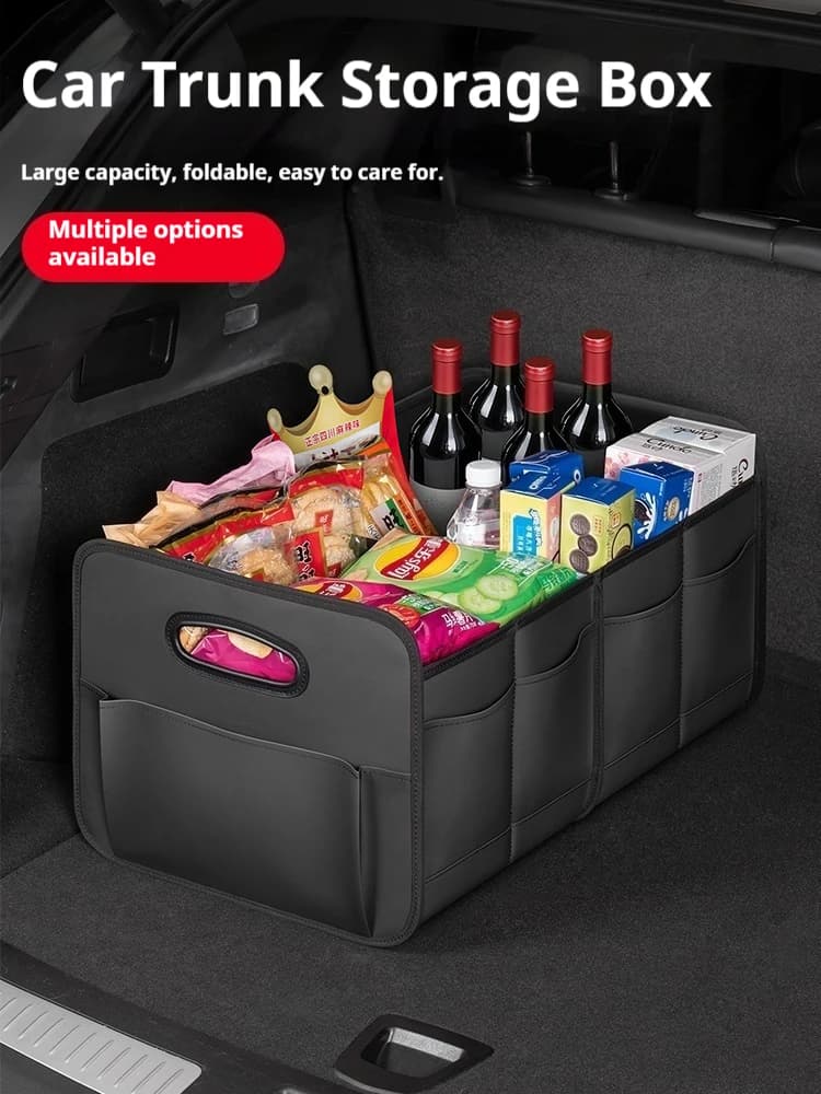 Car Trunk Storage Box Large Capacity Storage Bag Leather For Porsche Panamera Spyder Carrera Macan Boxster Cayman Cayenne 911