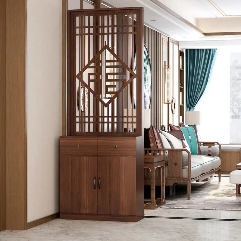 CX new Chinese screen partition, living room seat screen, bedroom shelter, household entrance, hollow carved shoe cabinet