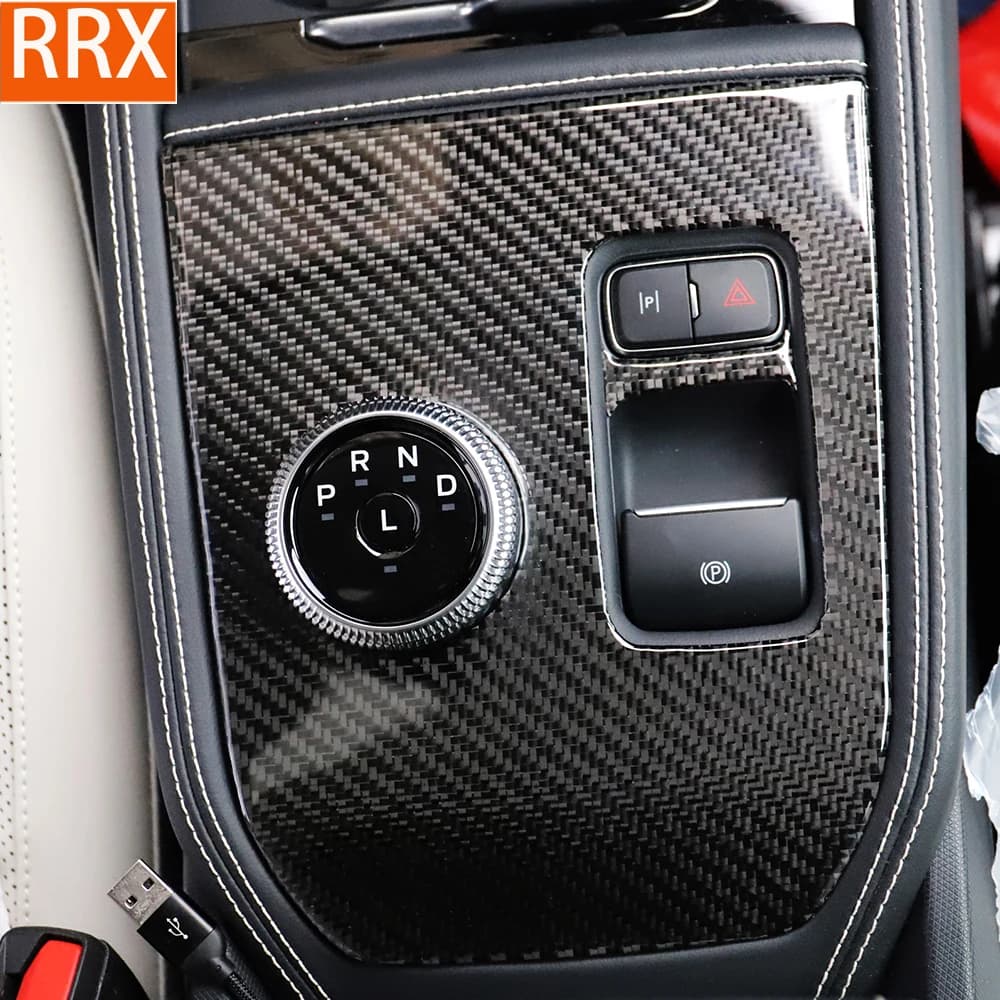 For Ford Mustang Mach-E Mach E 2021 2022 Carbon Fiber Interior Gear Shift Panel Decor Cover Trim Sticker Car Accessories