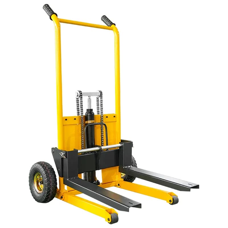YJQ miniature forklift manual hydraulic stacking truck lightweight folding lifting lifting truck household