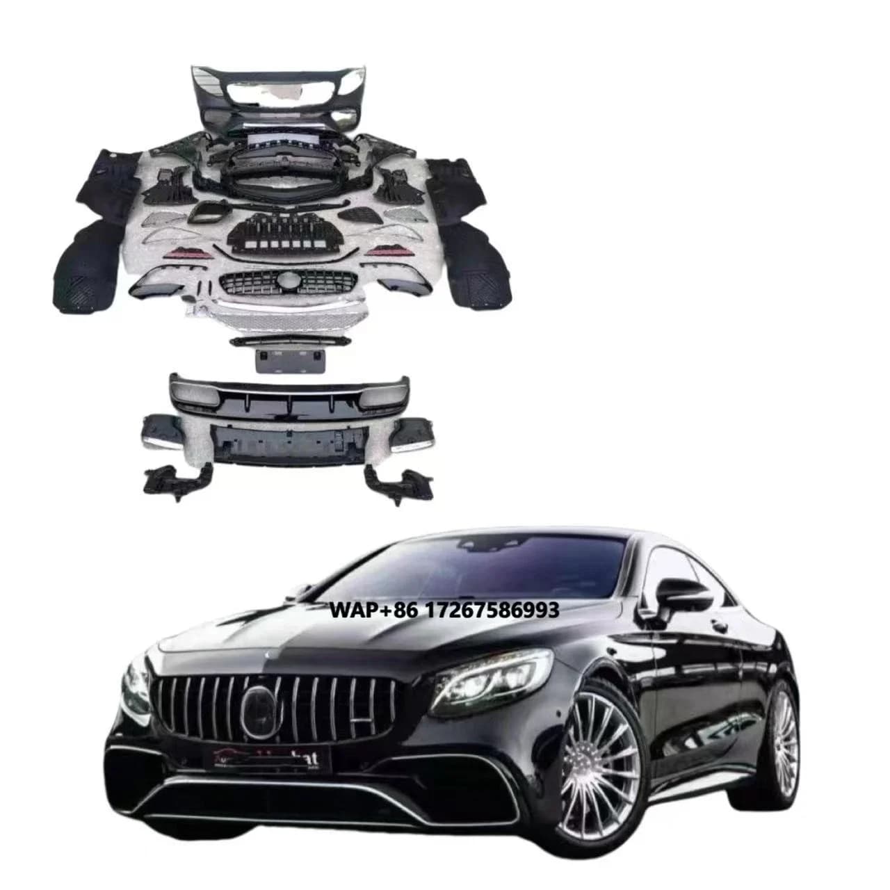 Car Part Body Kit Upgrade S65 S63 Face Lift Facelift for  W217 C217 S Class Coupe S500 S450 S400 Bumper Body Kit