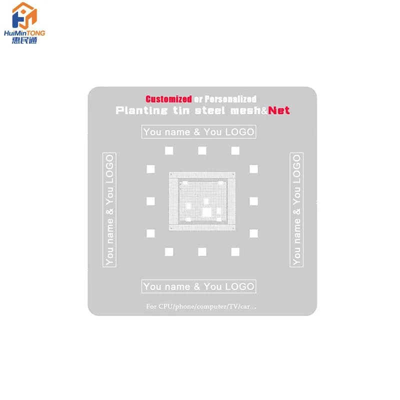 ODM&OEM Customized BGA Reballing IC/CPU/Middle Layer Stencil for iPhone Android Samsung iPAD MAC Repair Tool (0.08-0.3mm) Amaoe