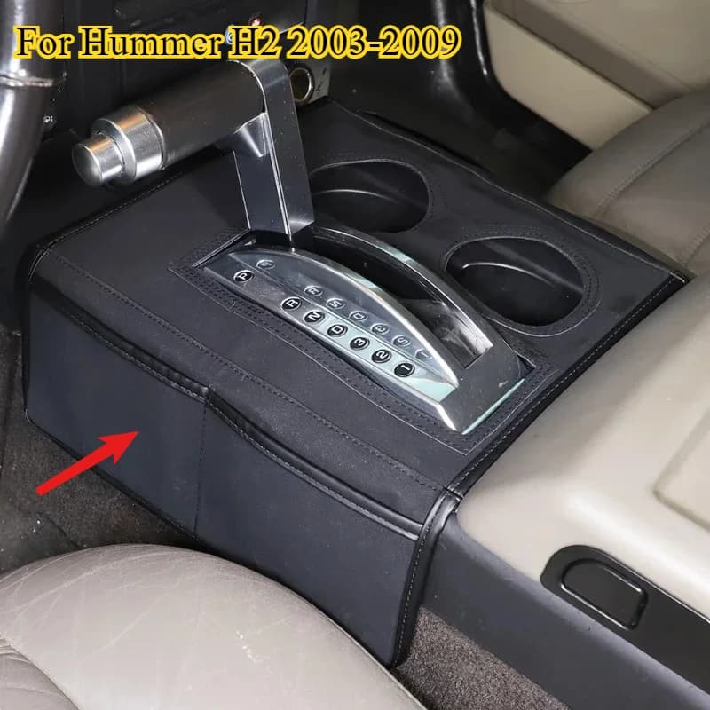 For Hummer H2 2003-2009 Car Center Console Protective transmission console Cover Sheepskin Leather Trim Interior Car Accessories