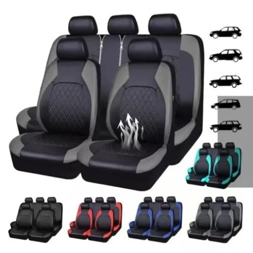 All Season Quited PU Leather Car Seat Cover Full Surrounded Seat Protector Waterproof Universal Fit Sedan Suv Pick-up Truck Seat