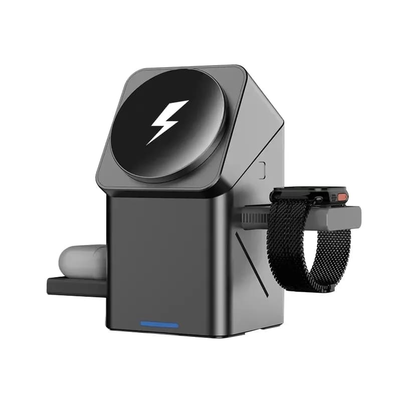 3 in 1 wireless charging seat, magnetic charger, automatic rotating folding charging seat