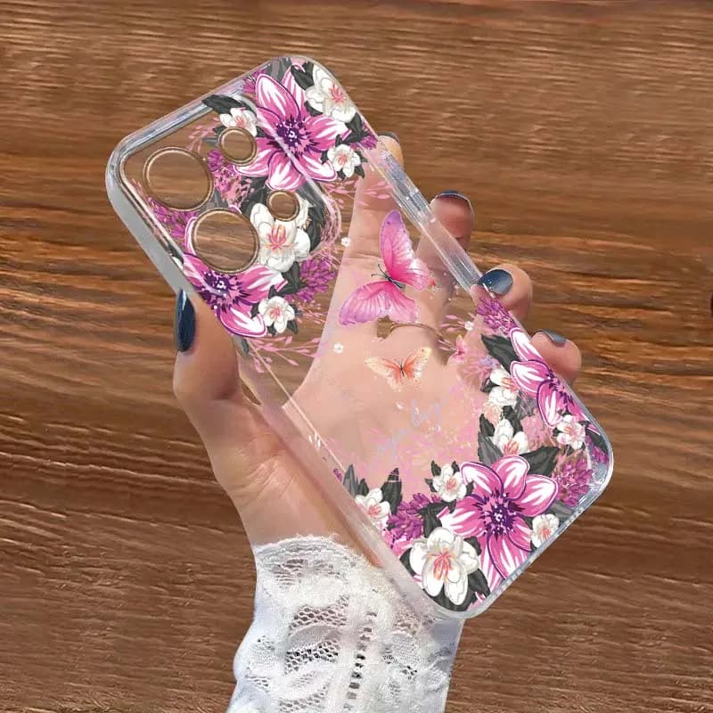 Butterfly Print Design For Xiaomi Redmi 10 11 K30 K40 K50 K60 K70 Pro Prime Plus Ultra Zoom 5G TPU Transparent Phone Case