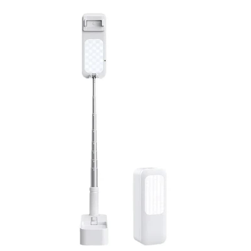 Mobile phone holder, multi-functional fill light telescopic portable folding desktop, bracket