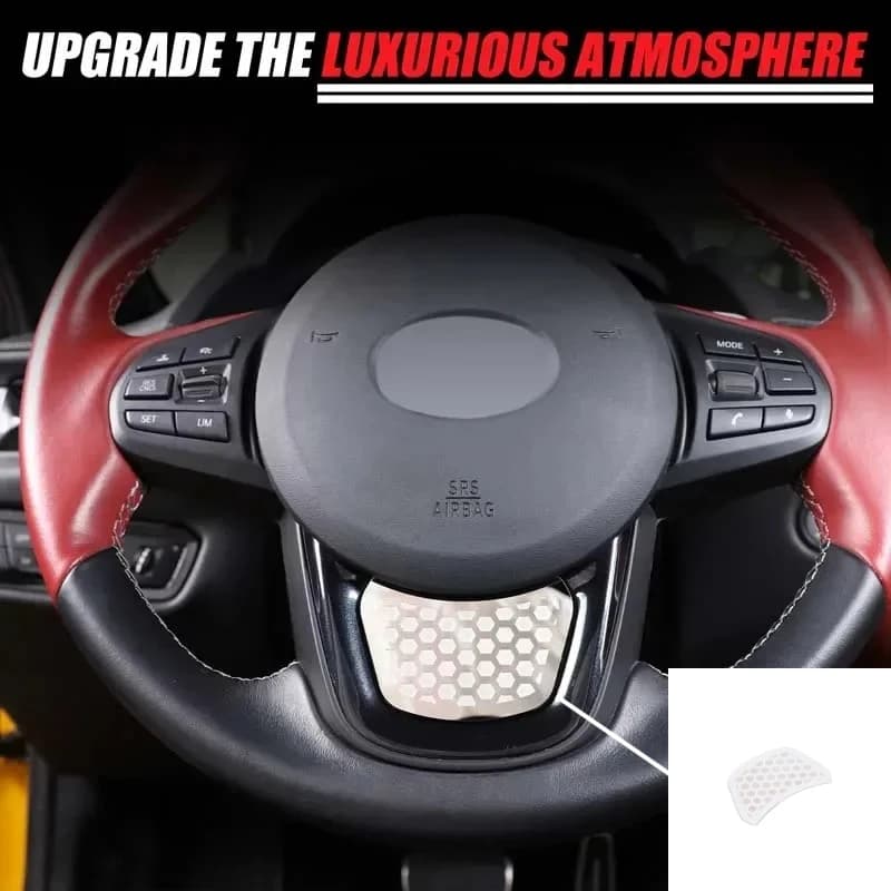 For Toyota Supra A90 2019-2022 Car Accessories Sliver Steering Wheel Chin Modified Cover Interior Decoration Sticker 1PCS