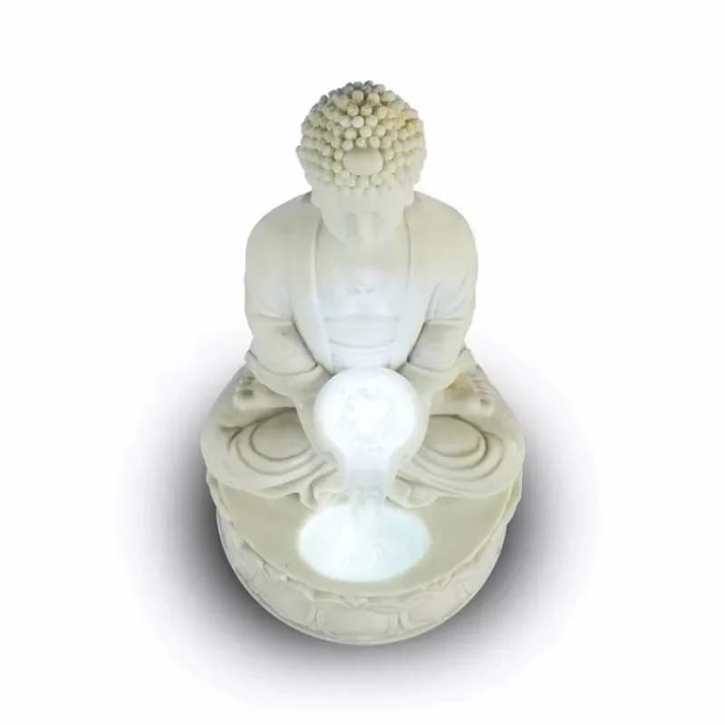 Resin Buddha Statue Flowing Water Ornament, Sandstone Fountain Flowing Water, Maitreya Buddha Sculpture Flowing Watern29