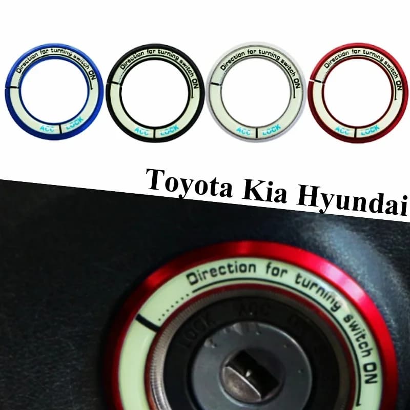 For Toyota Corolla Rav4 XV for KIA RIO K3 Hyundai Solaris Verna Tucson Car Luminous Ignition Key Ring Cover Decoration Sticker
