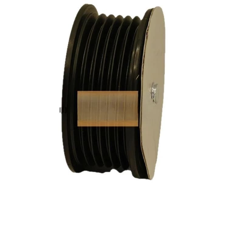 Tensioning wheel generator idler with groove