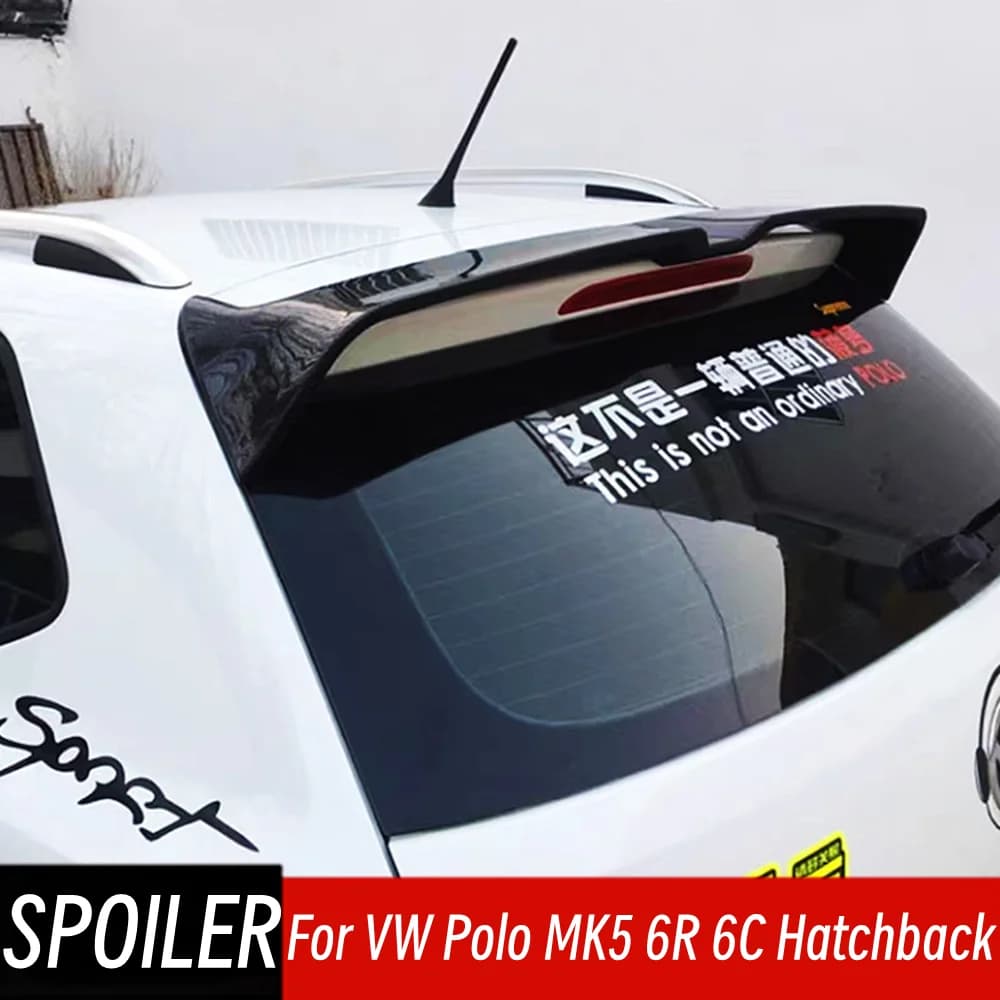For VW Volkswagen Polo MK5 6R 6C Hatchback 2011-2018 Rear Trunk Lid Roof Spoiler Wings Car Exterior Tuning Accessorie Part