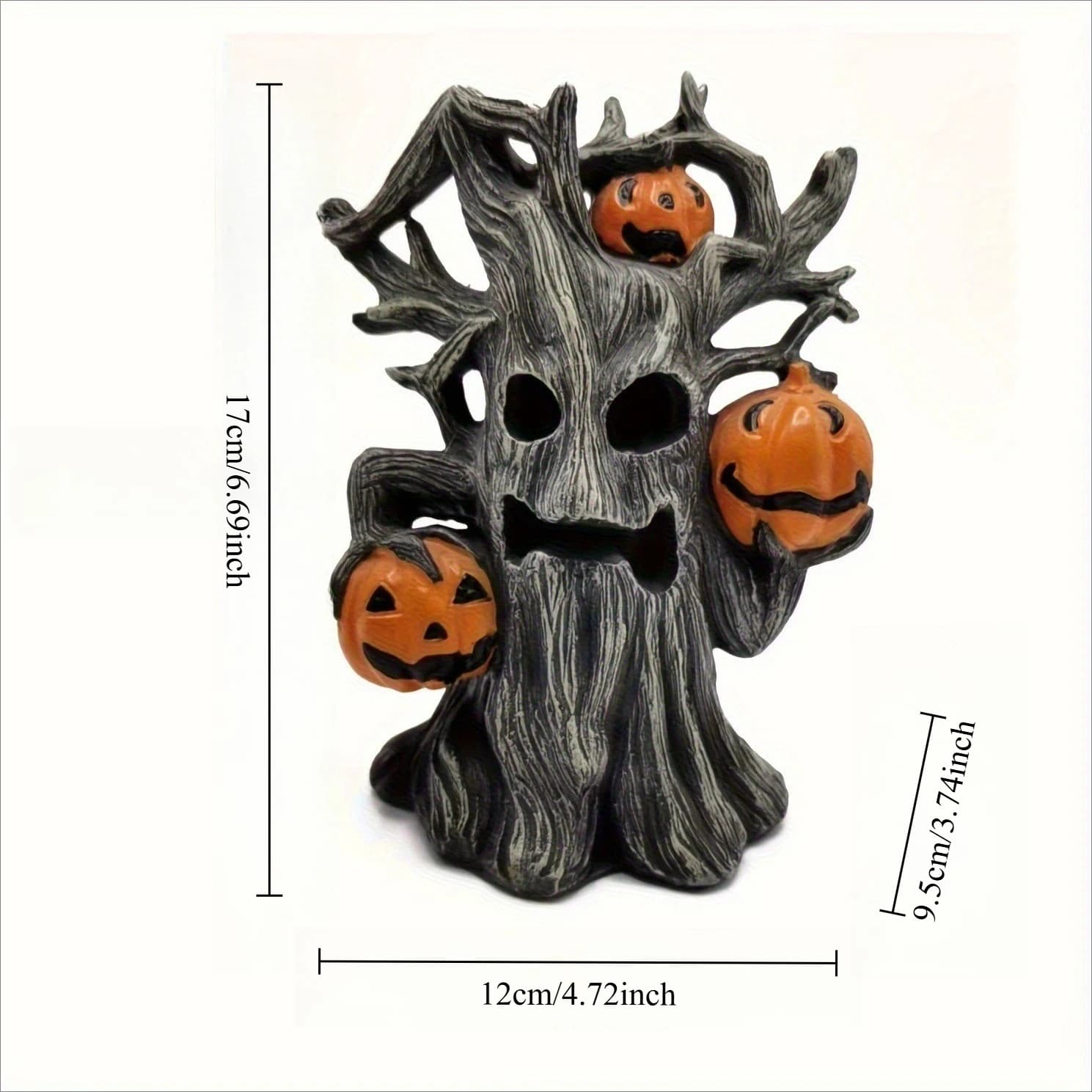 Vintage Resin Pumpkin Tree Monster Statue Halloween Christmas Creative Ornament Home Office Indoor Desktop Decoration