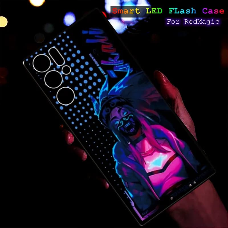 Luminous Flash Phone Case for ZTE Nubia Red Magic 10s 10 Pro 9S 9 Pro 8 8s 7 7s 6 6s Protective LED Cover Akali Fundas Capa