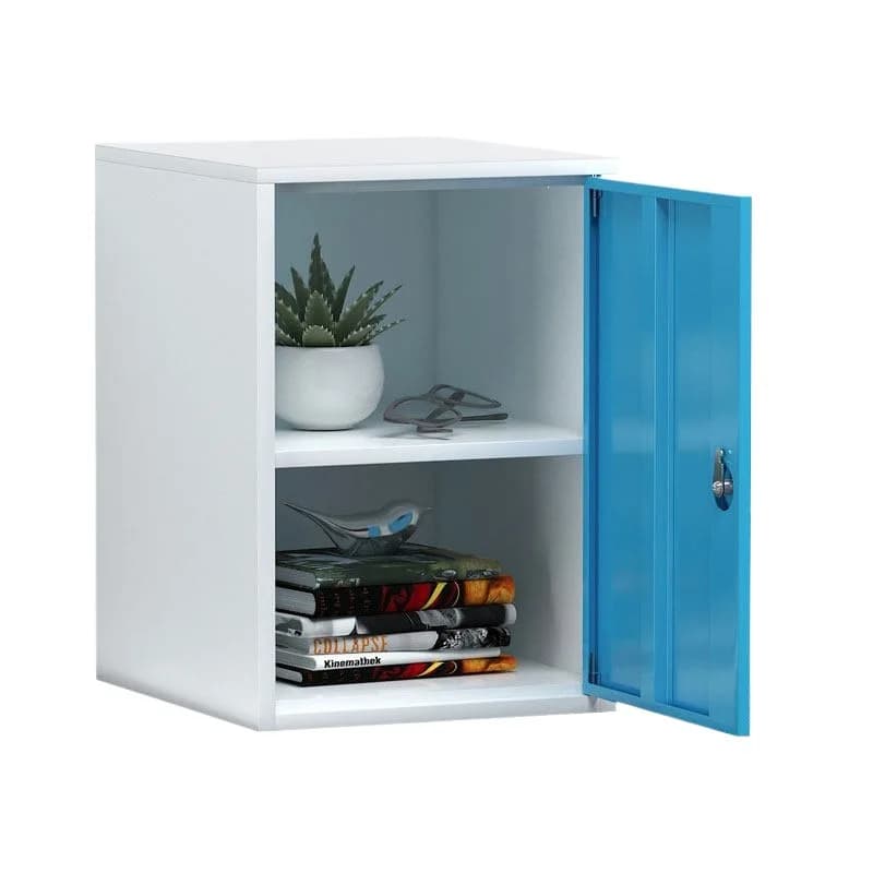 Small single door with lock Stainless steel small cabinet Desktop file cabinet Iron short cabinet Data storage  Password