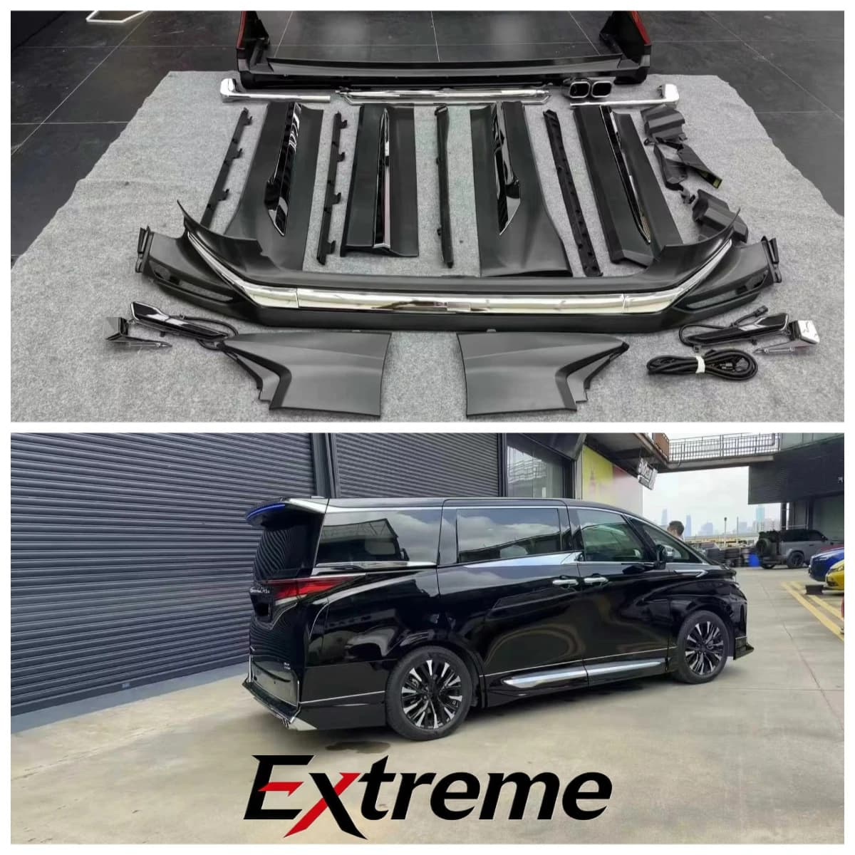 Car Body Kit for Vellfire 40 Series Modelista Model Small Kit Include Tail Tube of Front Lip and Rear Lip Skirt