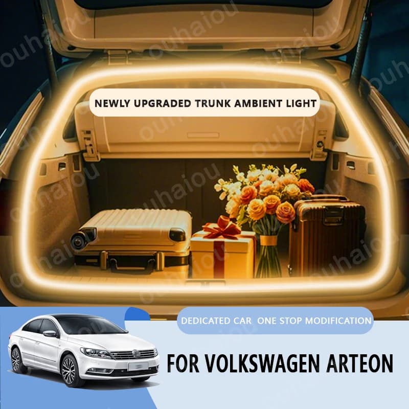 For 2010-2025 Volkswagen Arteon trunk light modification light Atmosphere lights White warm white Rear Trunk LED Light Bar