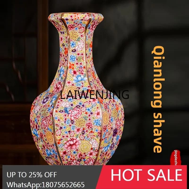 LYN Jingdezhen ceramic vase pastel antique Wanhua Chinese home decoration ornament