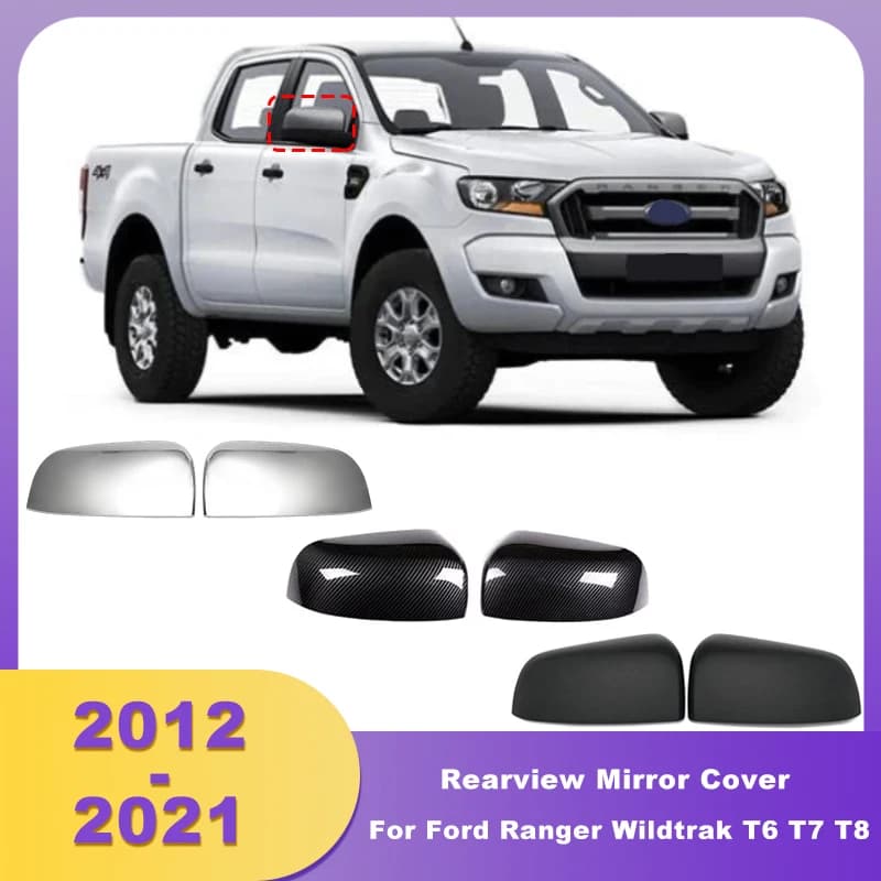 ABS  Rearview Mirror Cover Side Mirror Cap For Ford Ranger Wildtrak T6 T7 T8 2012 2013 2014 2015 2016 2017 2018 2019 2020 2021