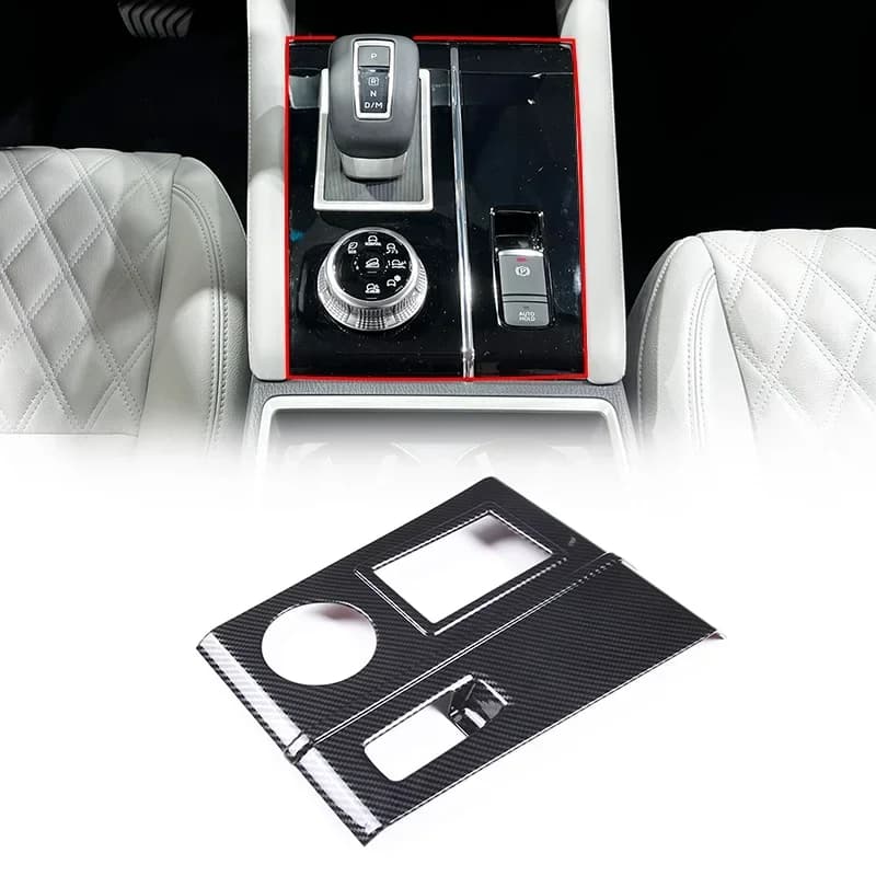 For Mitsubishi Outlander 2022-2023 ABS Carbon Fiber Center Control Shift Panel Frame Cover Trim Sticker Car Accessories