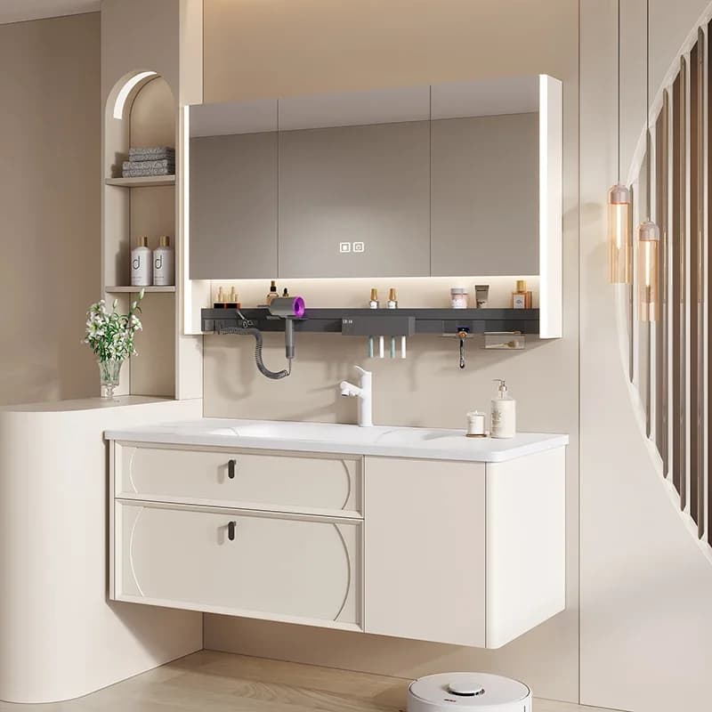 French Vertical Oak Bathroom Cabinet Rock Storage Aesthetic Storage Holders Minimalist Organiser Meuble Toilette Furniture
