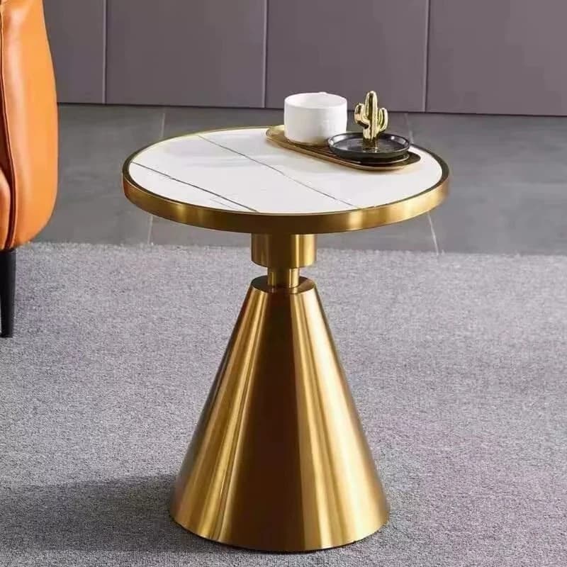 Home Furniture Modern Living Room Dining Table Small Round Metal Top Side Table