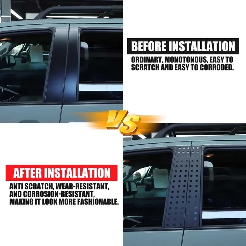 For Toyota Tundra/Sequoia 2007-2021 Aluminum Alloy Car Center Pillar Trim Decorative Sticker Exterior Modification Accessories