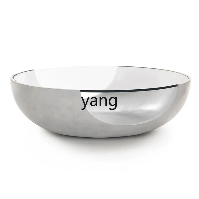 LMMModern Fashion Circular Arc Glass Paint Bowl-Shaped Tea Table