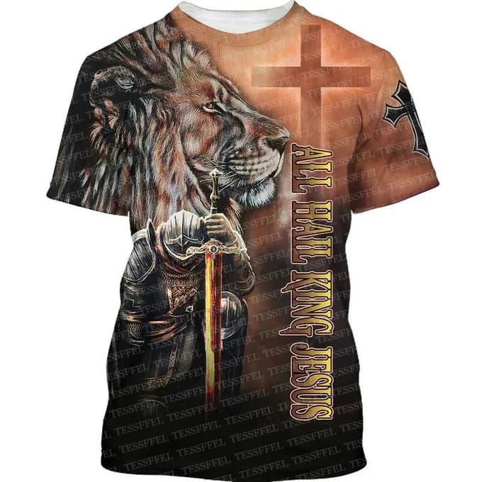 Custom Name Cosplay Knight Templar Lion Armor God Guard Pullover Vintage Retro T-Shirts 3DPrint Streetwear Summer Casual Tee A1