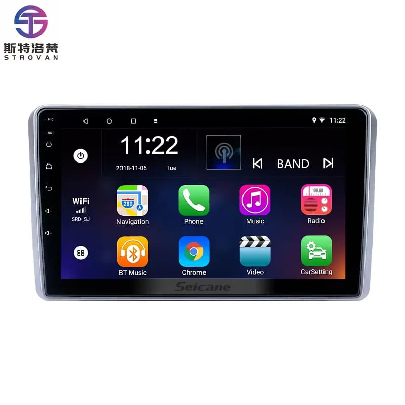STLF CLRAK 9 Inch Android 2G RAM Split-Screen Stereo GPS Navigation System USB/WiFi Touchscreen CarPlay OBD2 for 2007-2012 Mitsu
